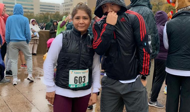 Mother and Son at Turkey Trot