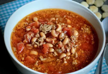 Bowl of black-eyed pea soup
