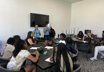 Teens Presenting their Instagram post of preventing smoking