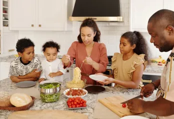 Family sharing a healthy meal