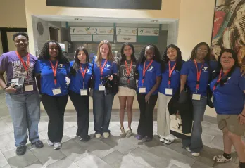 Judge Barefoot Sanders Law Magnet group photo after receiving 5th place