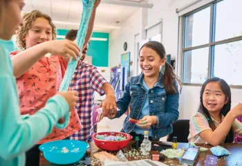 Children working on an activity together