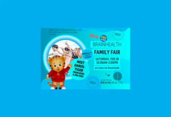BrainHealth Family Fair graphic with Daniel Tiger