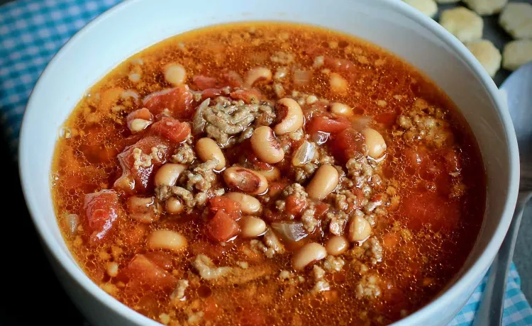 Bowl of black-eyed pea soup