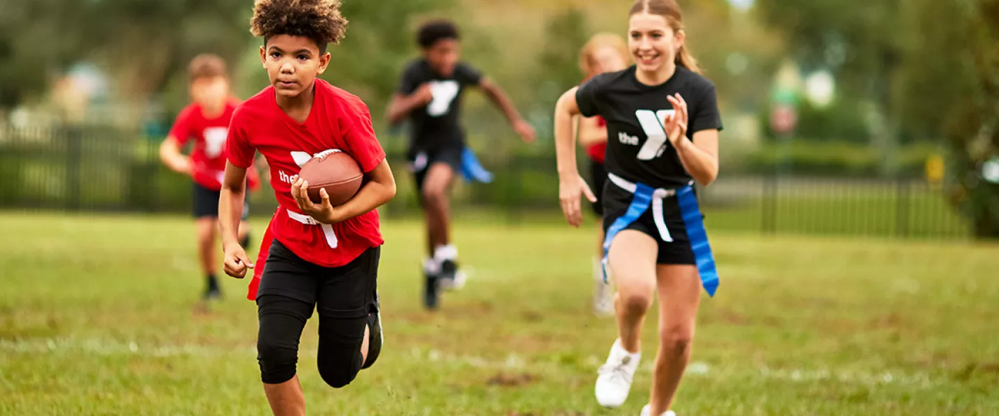 YMCA Flag fooball players
