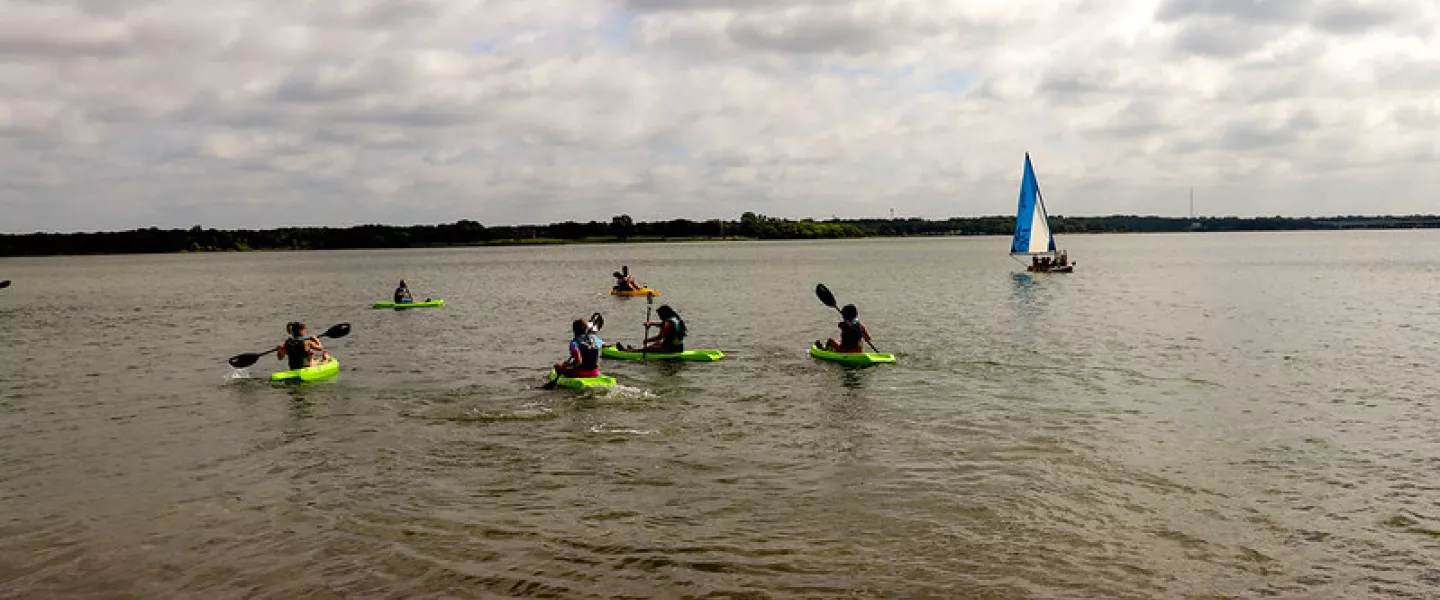 Sailing in the lake.