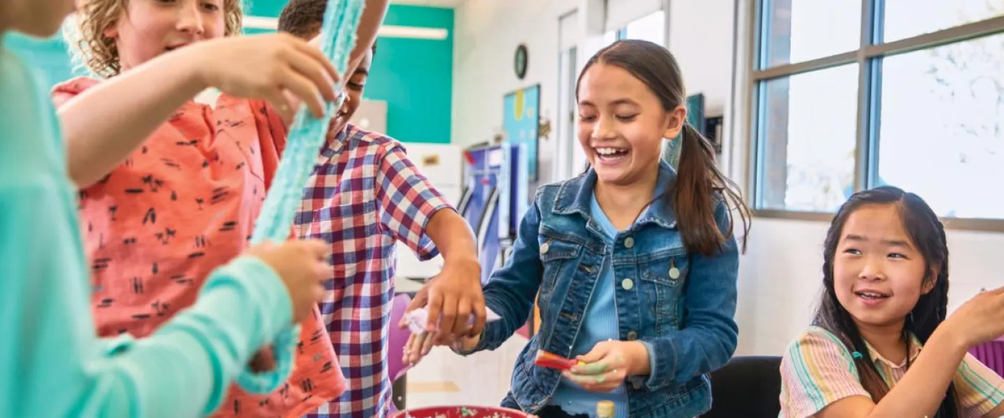 Children working on an activity together