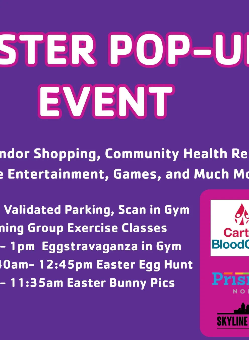 Easter Pop-up Event at T. Boone Pickens YMCA. April 4, 2026, 9:30am