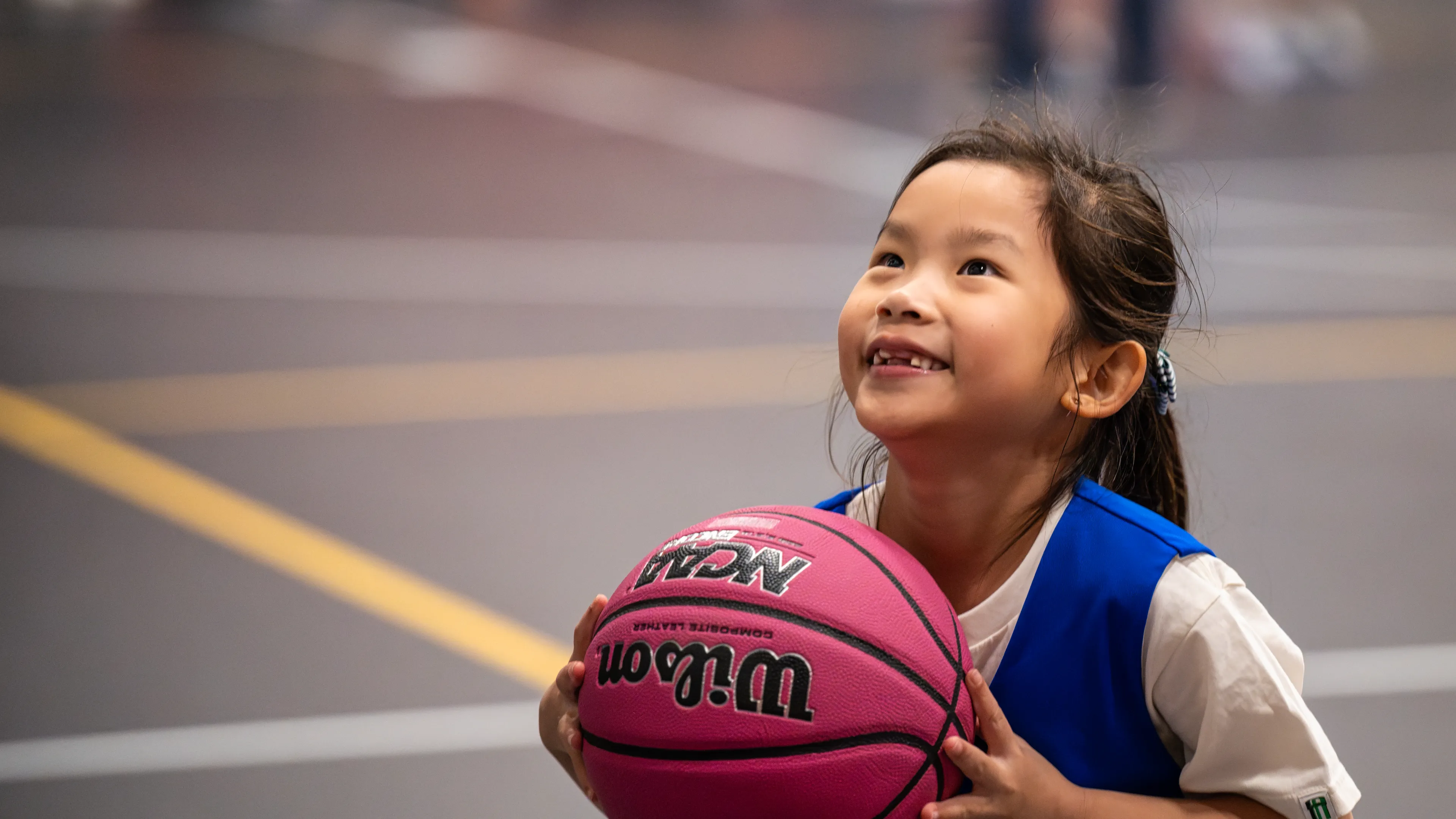 YMCA Youth Basketball member taking a shot