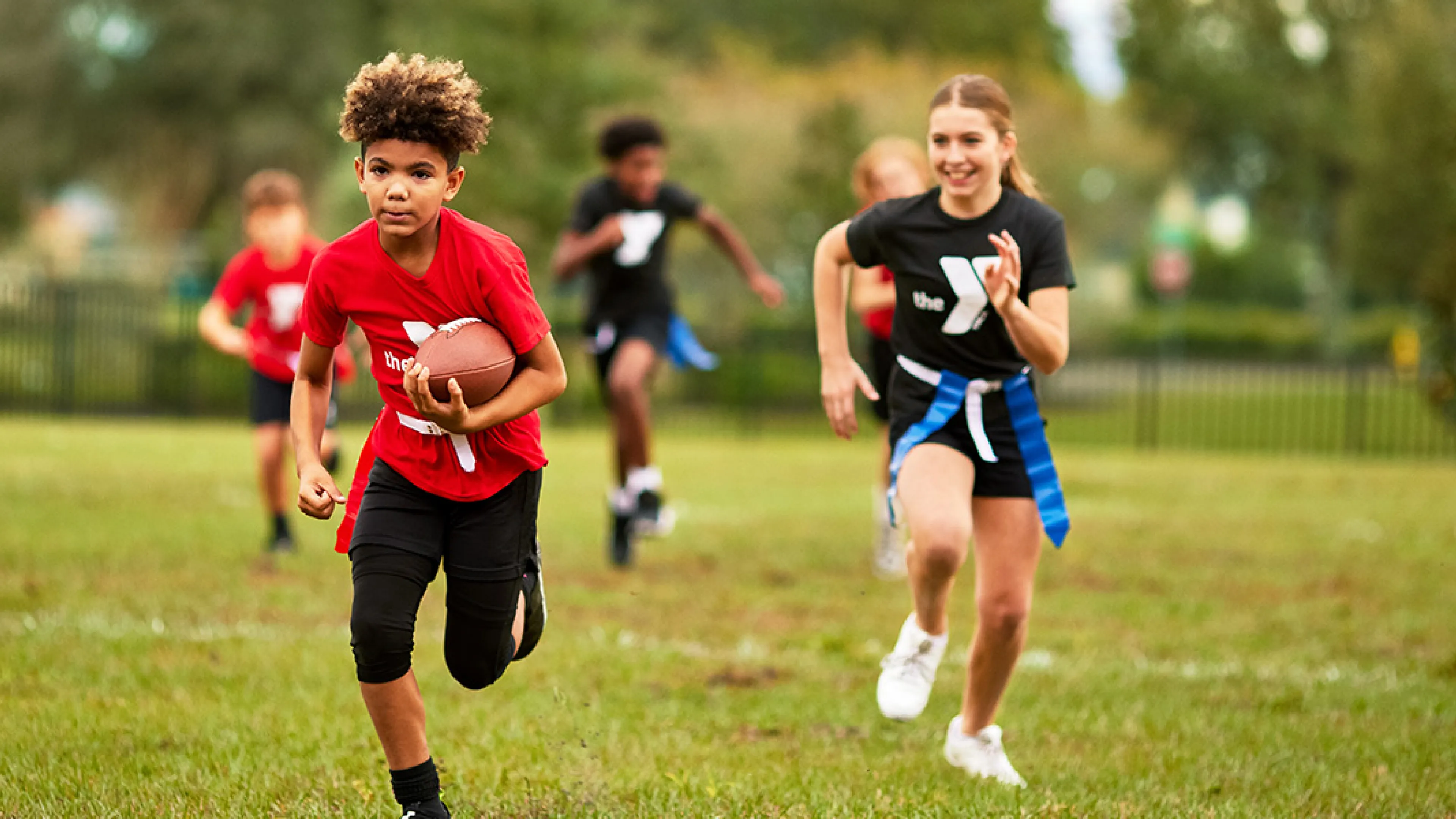 YMCA Flag fooball players