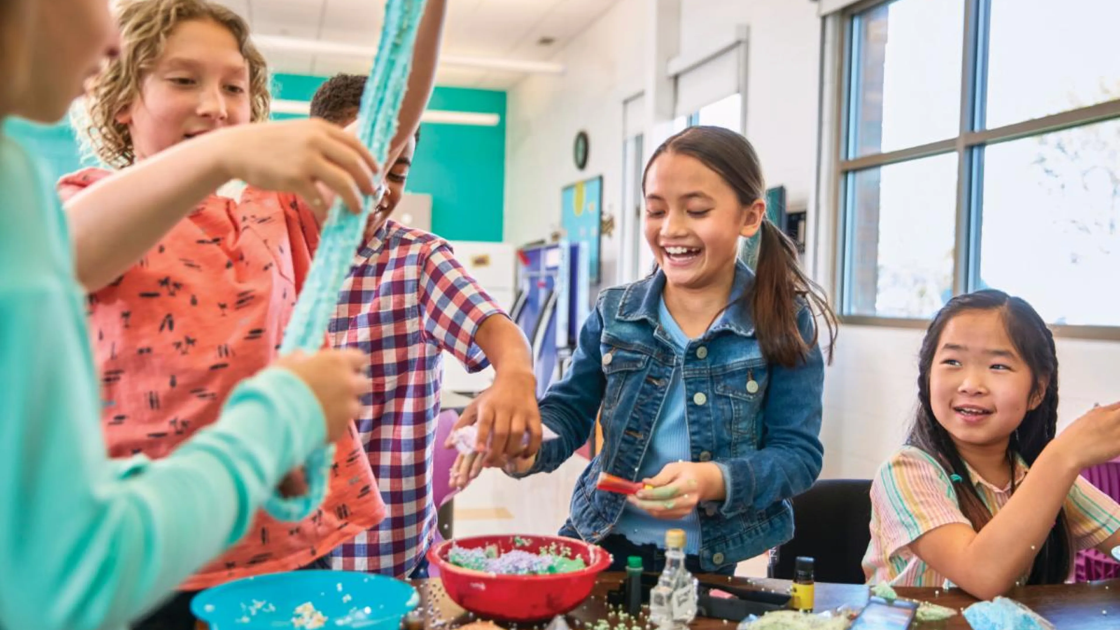 Children working on an activity together