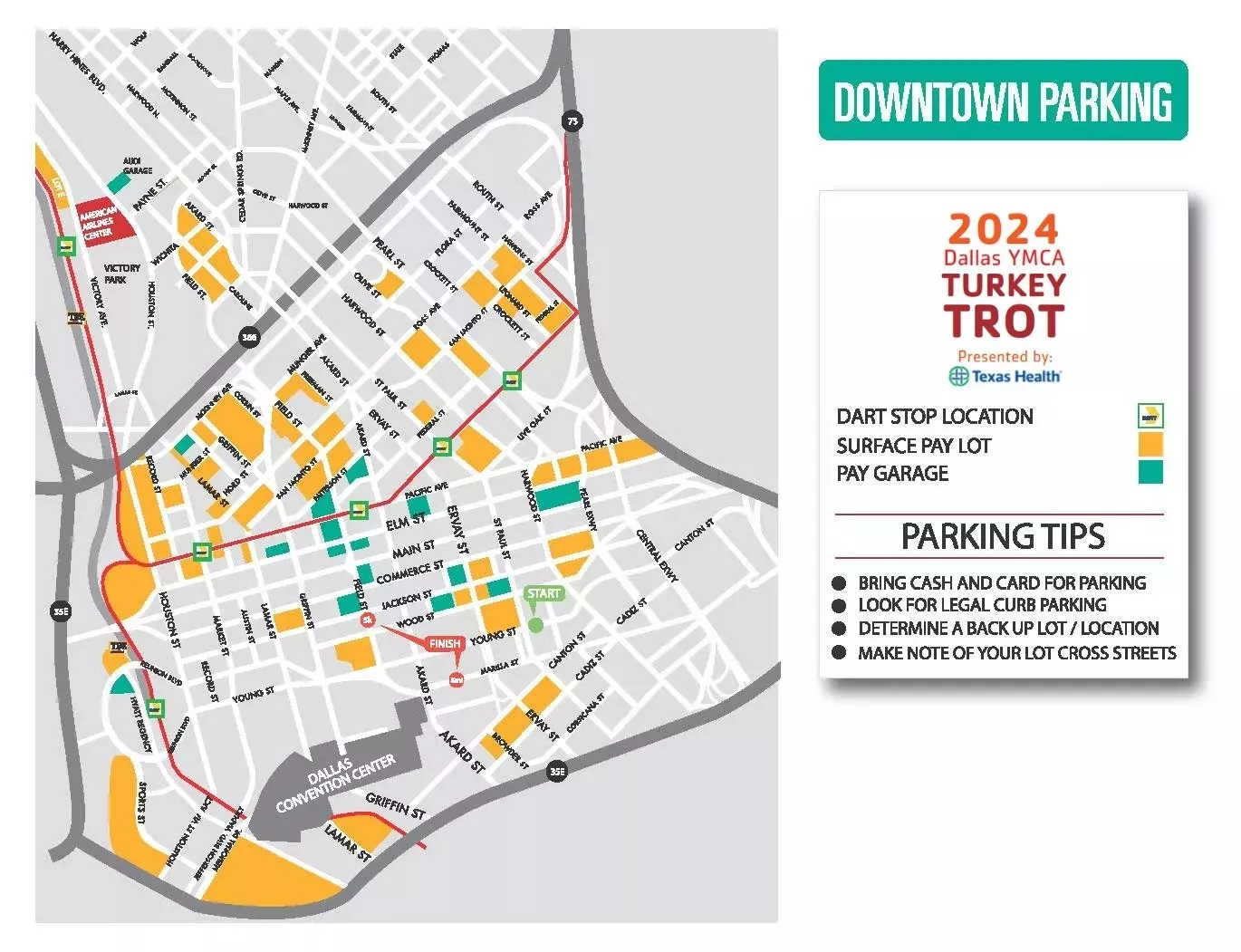 2024 Turkey Trot Parking Map