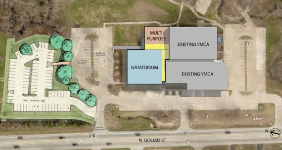 Birds Eye view of the building plans for the Chilton expansion