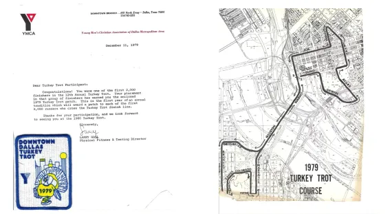 1979 Turkey Trot Finisher Letter and Course Map