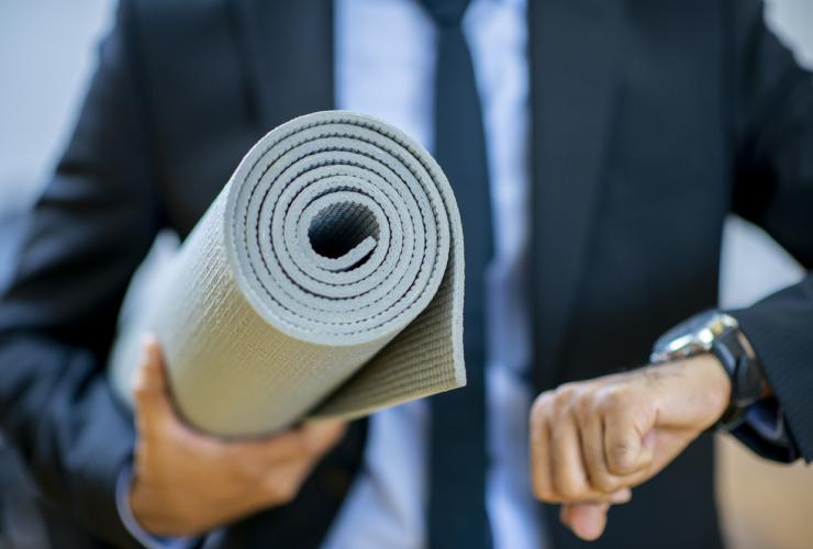 Man Late For Yoga Class