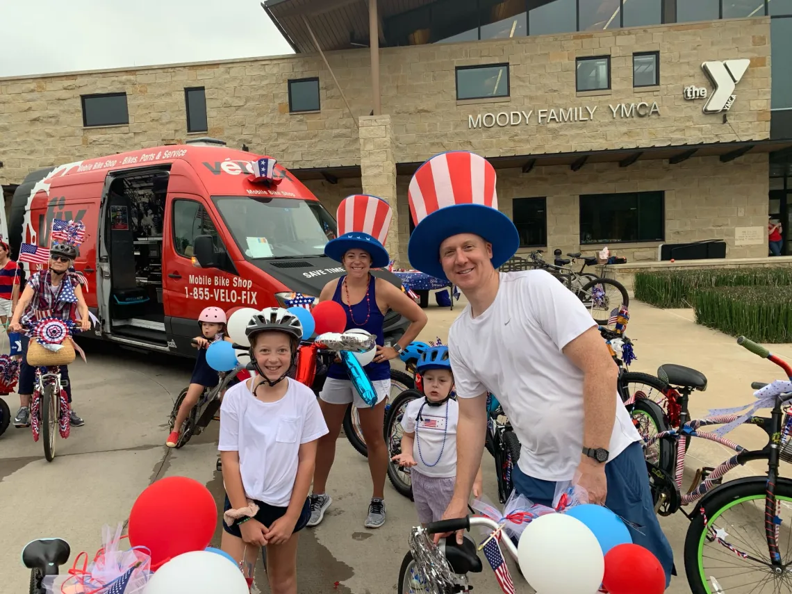 Parade watching at the Y