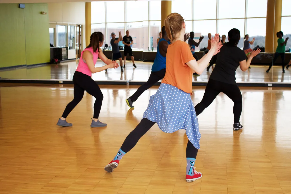 People working out in a studio