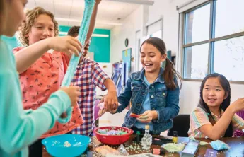 Children working on an activity together