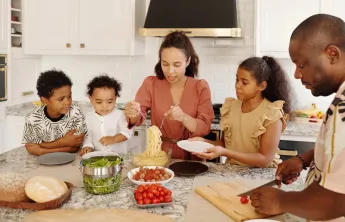 Family sharing a healthy meal