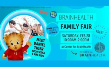 BrainHealth Family Fair graphic with Daniel Tiger
